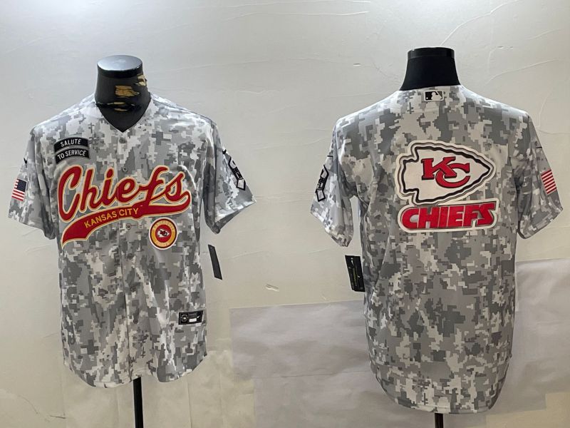 Men Kansas City Chiefs Blank Nike Arctic Camo 2024 Salute to Service Limited NFL Jersey->green bay packers->NFL Jersey